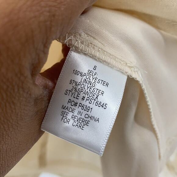 Polagram Chic lined cropped Pom Pom top cream sz S cute girly dainty - Picture 9 of 9